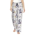 thumbnail image 1 of Naloa Rabbit And Butterfly Print Women’s Ultra-Soft Comfy Pajama Lounge Pants with Pockets & Drawstring, 1 of 8
