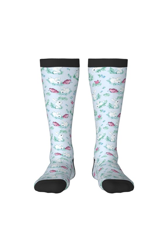 Rabbit And Butterfly Thigh High Socks Extra Long Stretchy Sock Women Over Knee High Opaque Stocking Daily Wear