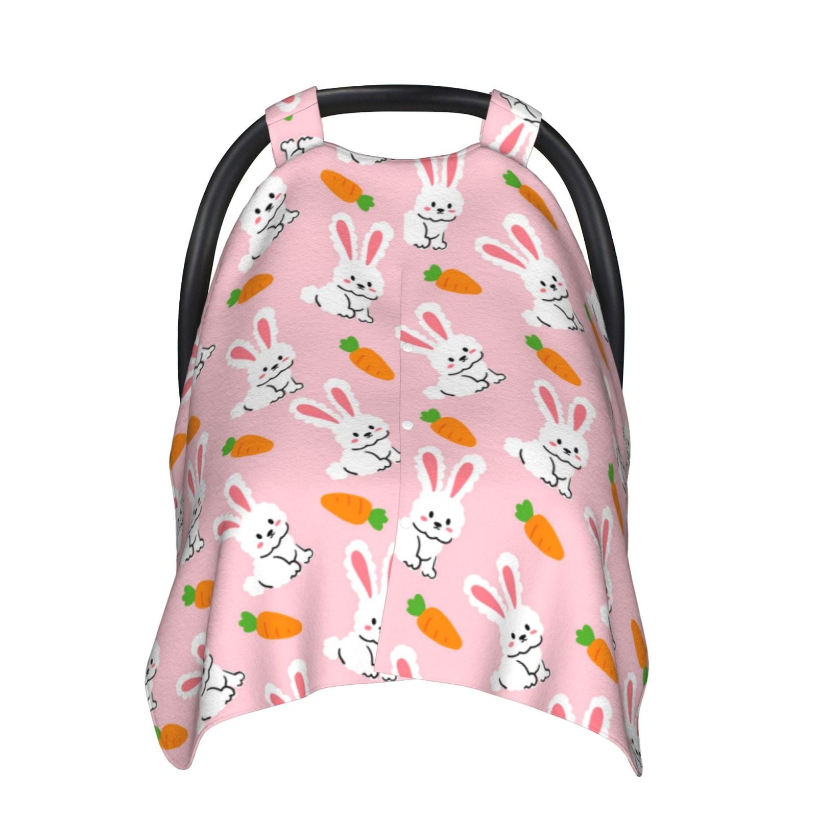 Naloa Rabbit And Carrot Baby Car Seat Cover, Breathable Baby Carrier Cover, Multiuse Baby Carrier Cover & Nursing Breastfeeding Cover