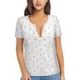 thumbnail image 1 of Naloa Rabbit And Carrot Print T-Shirts Short Sleeve V Neck Tees for Women Fashion Tops Trendy Lightweight Soft Casual Summer Outfits Clothes, 1 of 5