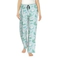 thumbnail image 1 of Naloa Rabbit And Dragonfly Print Women’s Ultra-Soft Comfy Pajama Lounge Pants with Pockets & Drawstring, 1 of 8