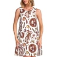 thumbnail image 1 of Naloa Rabbit And Egg Print Women's Summer Spring Casual Beach Sundress,Vacation Sleeveless Tank Crewneck Loose Dresses, 1 of 7
