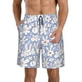 thumbnail image 1 of Naloa Rabbit And Floral Men's Beach Shorts, Surfing shorts, Swim trunks, Quick Dry Swim Trunks for Surfing Beach Fun - Medium, 1 of 9