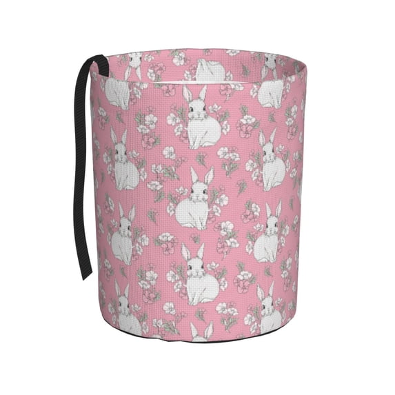 Naloa Rabbit And Flower Car Trash Can Garbage Car Accessories Trash Can Car Waste Bin for for Driver and Passenger Any Vehicle