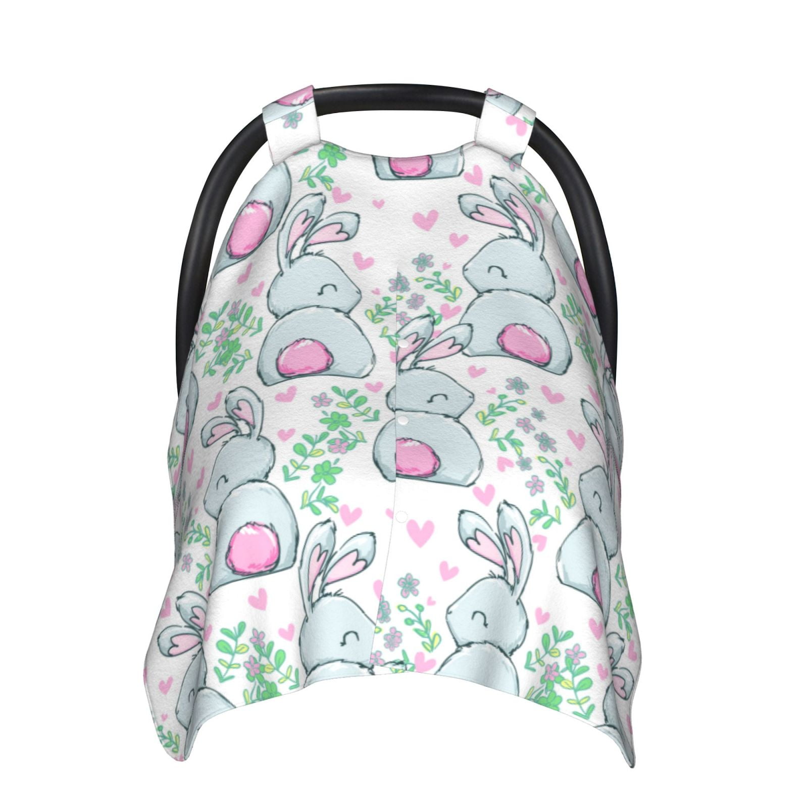 Naloa Rabbit Back View Baby Car Seat Cover, Breathable Baby Carrier Cover, Multiuse Baby Carrier Cover & Nursing Breastfeeding Cover