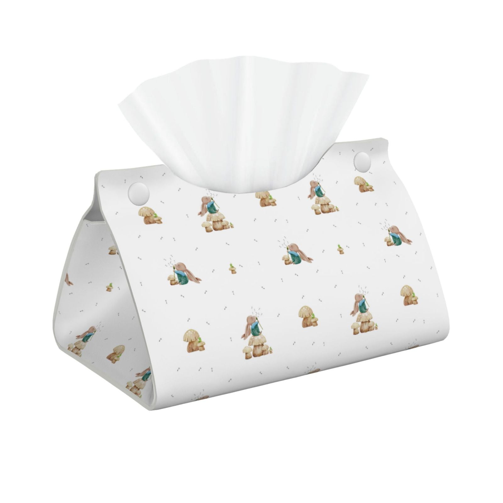 Naloa Rabbit Blowing Dandelions Print Leather Tissue Box Cover ...