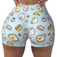 thumbnail image 1 of Naloa Rabbit Burger Coffee Biker Shorts for Women Seamless Scrunch Short Women’s Yoga Shorts for Gym Running Sport Shorts - Small, 1 of 9