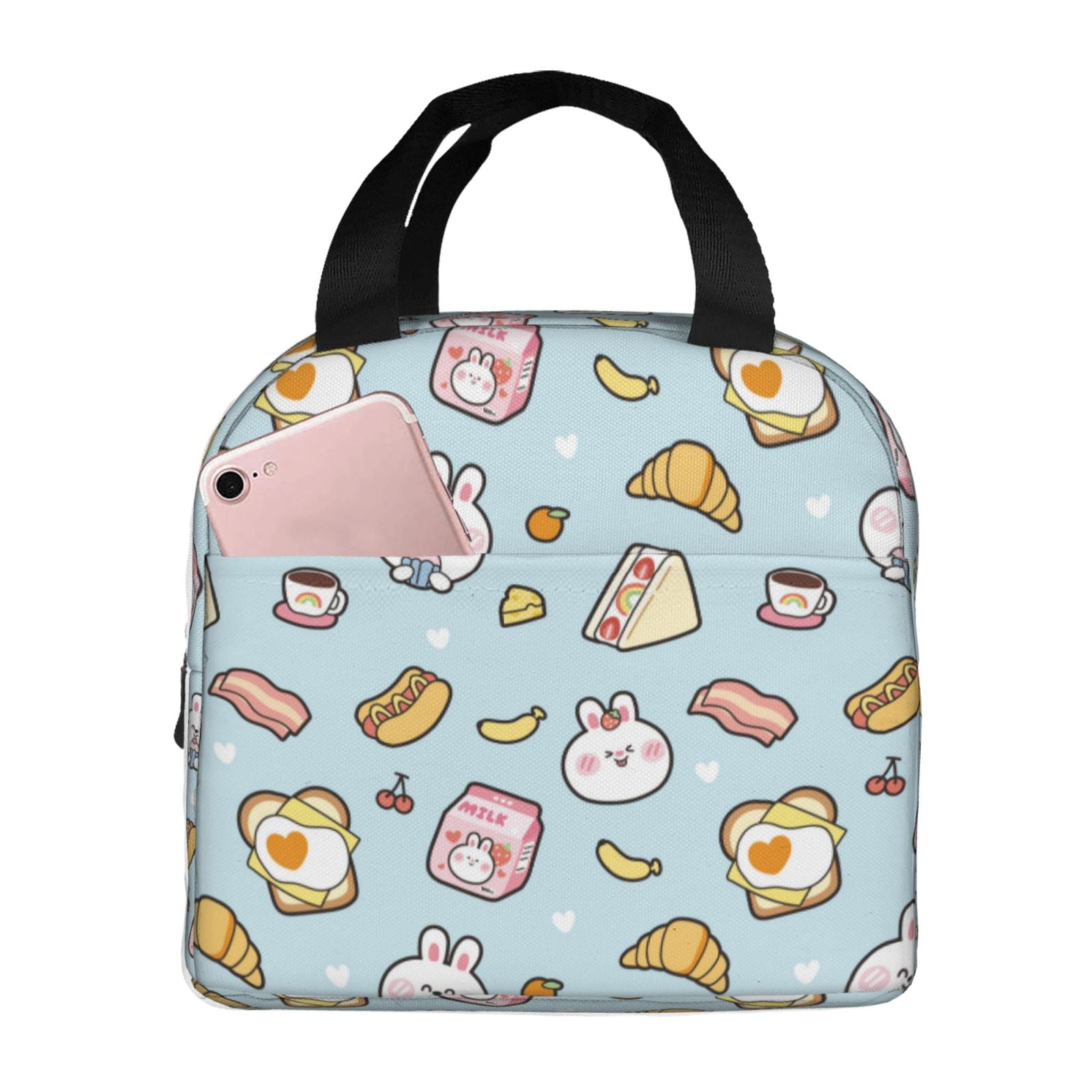 Naloa Rabbit Burger Coffee Print Lunch Box for Women Men,Insulated ...