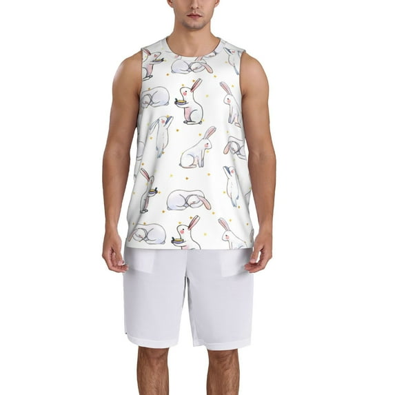 Naloa Rabbit Eating Basketball Jersey Reversible Men's Mesh Athletic Sports Shirts Training Practice S-4XLSmall