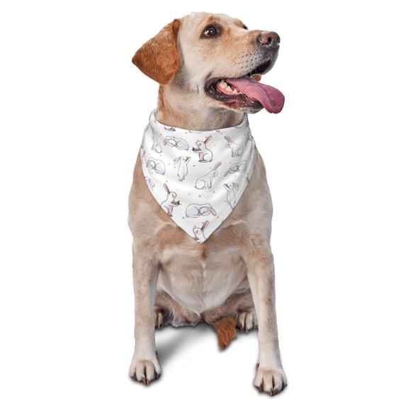 Naloa Rabbit Eating Dog Bandanas 1PC Washable Triangle Dog Scarfs Premium Durable Fabric, for Small Medium Large Dogs and Cats