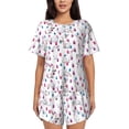 thumbnail image 1 of Naloa Rabbit Eating Women's Short-Sleeved Pajama Set, Loungewear, Summer pajamas, Breathable Cozy - Large, 1 of 9
