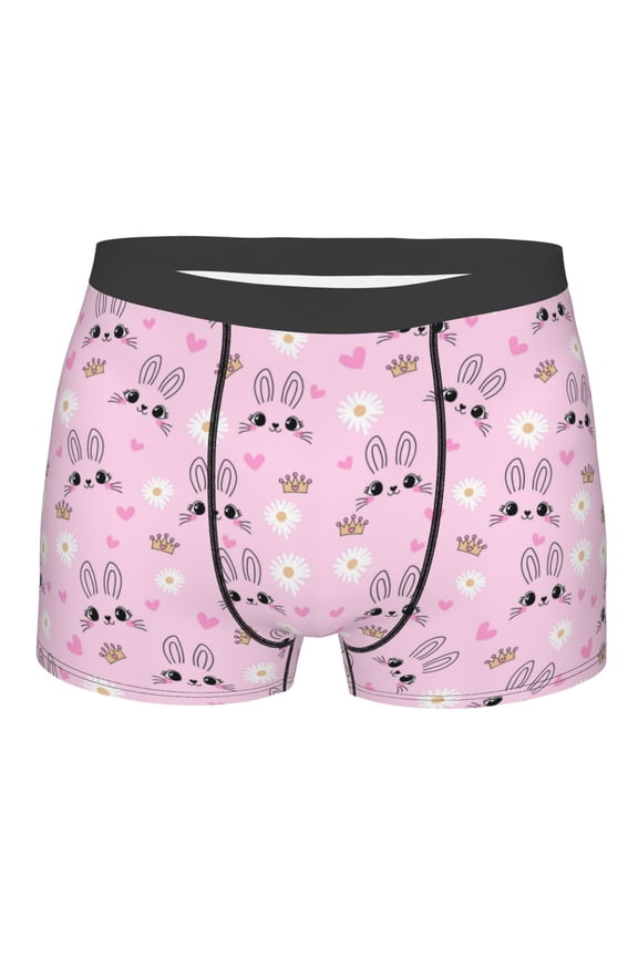 Rabbit Face Print Mens Underwear - Boxers for Men, Classic Briefs for Men