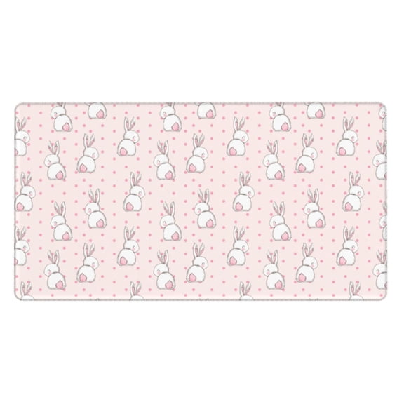 Naloa Rabbit Gaming Mouse Pad Large Mouse Mat Long Extended Desk Pad Non-Slip Rubber Mice Pads Stitched Edges Thin Pad (16x29.5 Inch)
