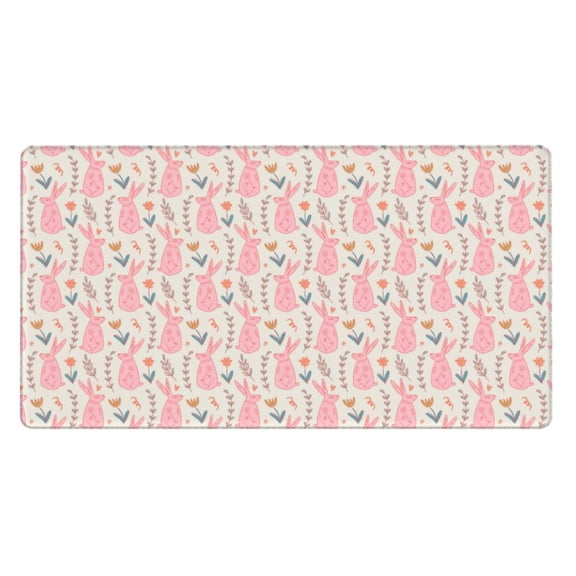 Naloa Rabbit Gaming Mouse Pad Large Mouse Mat Long Extended Desk Pad Non-Slip Rubber Mice Pads Stitched Edges Thin Pad (16x29.5 Inch)