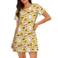 thumbnail image 1 of Naloa Rabbit Hunger Print Women Nightgowns,Womens Loungewear,Short Sleeve Sleepwear,Comfy Ladies Nightdress, 1 of 6
