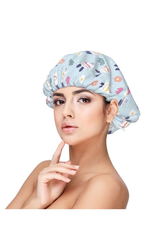 Rabbit In The Rain Adjustable Hair Bonnet for Sleeping, Hair Wrap Sleep Cap Turban for Women Men, Curly Straight Hair Long Large Braid Unisex