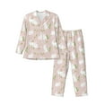 thumbnail image 1 of Naloa Rabbit Men’s Pajamas Set - Long Sleeve Button Down Sleep Shirt and Pajama Bottoms Sleepwear Set-Medium, 1 of 7