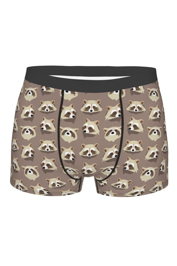 Raccoon Print Mens Underwear - Boxers for Men, Classic Briefs for Men