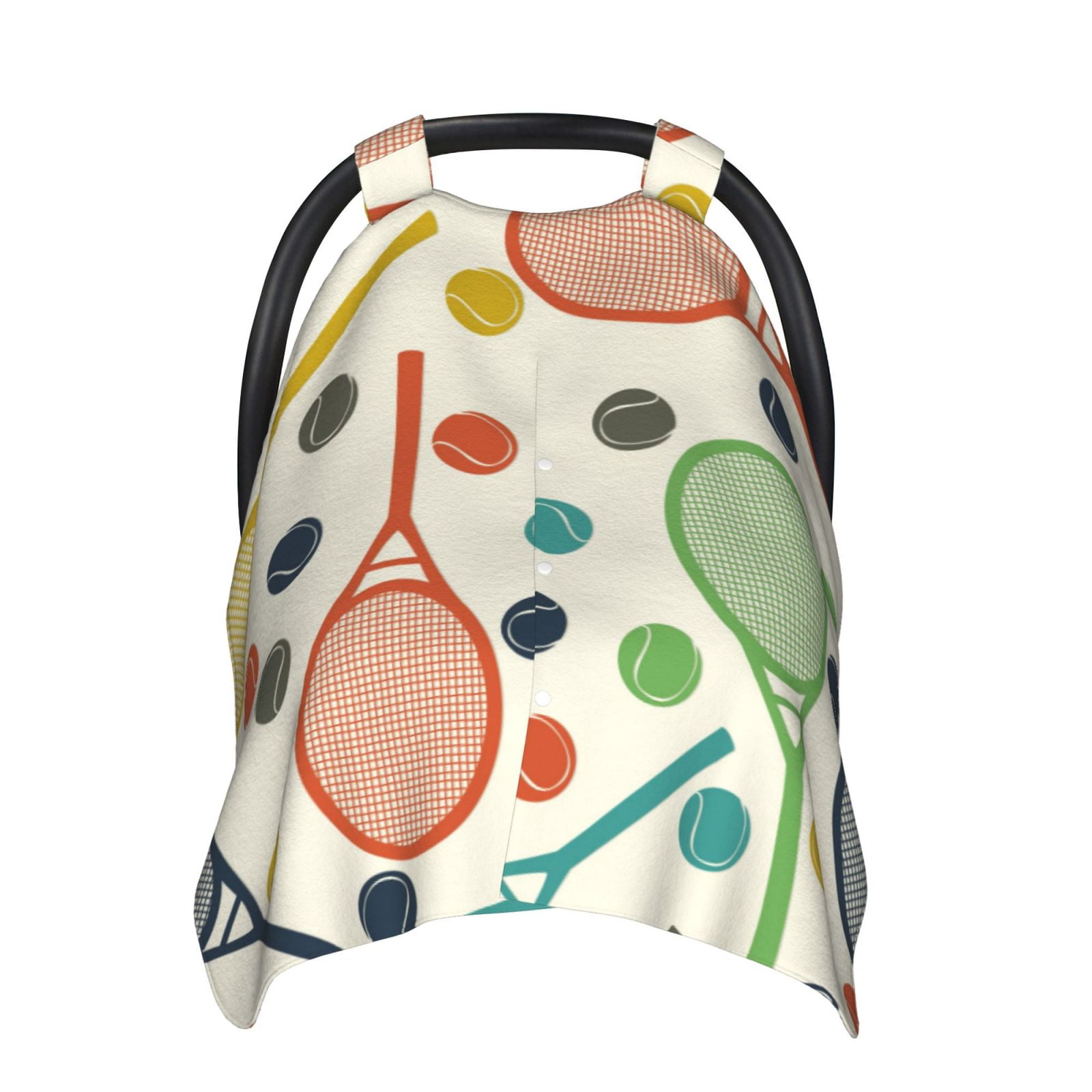 Naloa Racket and Tennis Ball Baby Car Seat Cover, Breathable Baby Carrier Cover, Multiuse Baby Carrier Cover & Nursing Breastfeeding Cover