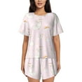 thumbnail image 1 of Naloa Rainboe And Rabbit Women's Short-Sleeved Pajama Set, Loungewear, Summer pajamas, Breathable Cozy - 4X-Large, 1 of 1