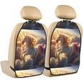 thumbnail image 1 of Naloa Rainbow Cloud White Horse 2Pcs Anti-Kick Back Seat Cover Kick Mat, Car Seat Protector with 3 Storage Pockets, 1 of 8