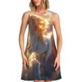 thumbnail image 1 of Naloa Rainbow Cloud White Horse Print Women's Summer Spring Casual Beach Sundress,Vacation Sleeveless Tank Crewneck Loose Dresses, 1 of 7