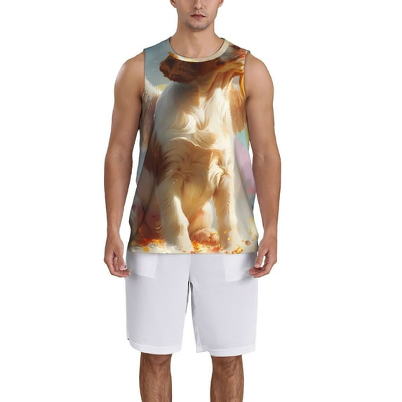 Naloa Rainbow English Cocker Spaniel Basketball Jersey Reversible Men's Mesh Athletic Sports Shirts Training Practice S-4XLMedium