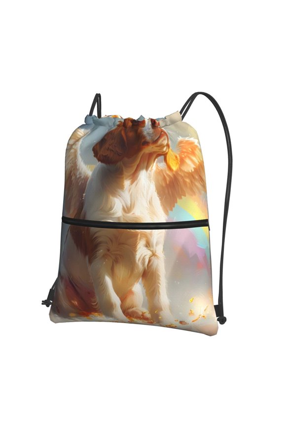 Rainbow English Cocker Spaniel Drawstring Backpack String Bag Cinch Water Resistant for Gym Shopping Sport Yoga