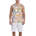 thumbnail image 1 of Naloa Rainbow Flowers Basketball Jersey Reversible Men's Mesh Athletic Sports Shirts Training Practice S-4XL3X-Large, 1 of 6