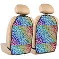 thumbnail image 1 of Naloa Rainbow Glitter 2Pcs Anti-Kick Back Seat Cover Kick Mat, Car Seat Protector with 3 Storage Pockets, 1 of 8