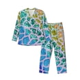 thumbnail image 1 of Naloa Rainbow Glitter Men’s Pajamas Set - Long Sleeve Button Down Sleep Shirt and Pajama Bottoms Sleepwear Set-X-Large, 1 of 7