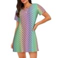 thumbnail image 1 of Naloa Rainbow Peacock Feathers Print Women Nightgowns,Womens Loungewear,Short Sleeve Sleepwear,Comfy Ladies Nightdress, 1 of 6