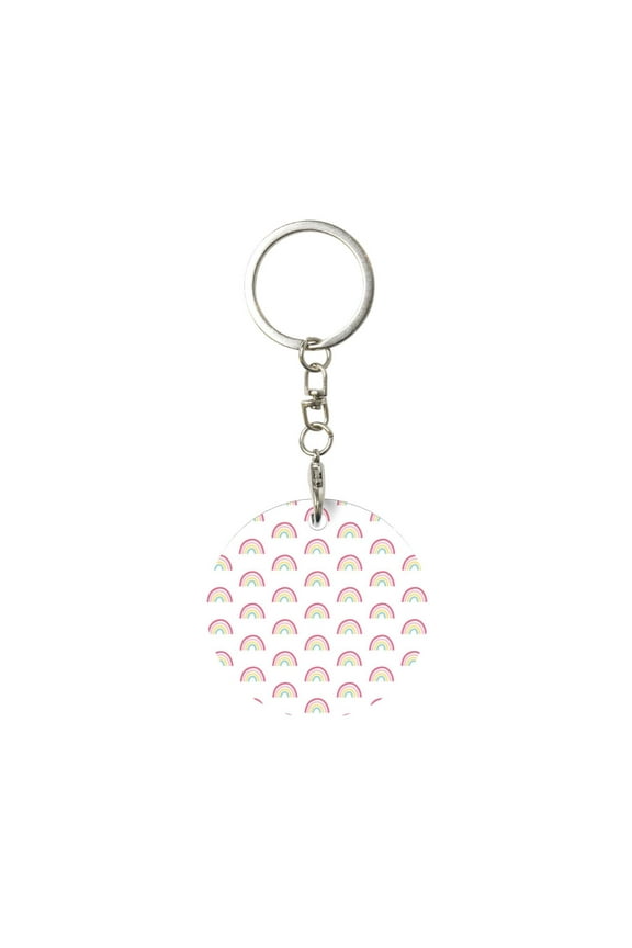 Rainbow Print Round Keychain Keychain Key Ring, Key Tag, Key Chain Bulk for Gift Accessories (Round)