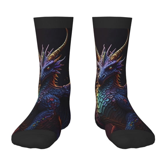 Naloa Rainbow Wings Majestic Dragon Kids Socks Unisex Kids and Toddlers' Crew Socks, ,1 Pairs