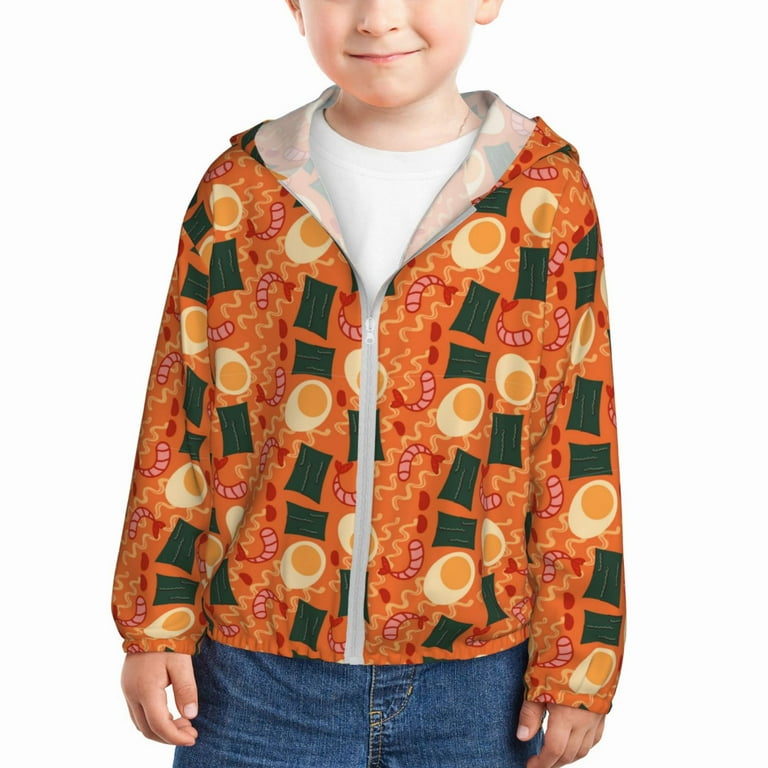 Naloa Ramen Noodle Soup Kids Sun Protection Hoodie with Zip Rash Guard Tops Children s Long Sleeve Sun Protection Clothing 4 Years Walmart