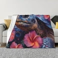 thumbnail image 1 of Naloa Realistic Flower Turtle Flannel Blankets - Thick and Warm Blanket for Winter, Soft Fuzzy Plush King Blanket for All Seasons50"x40", 1 of 6