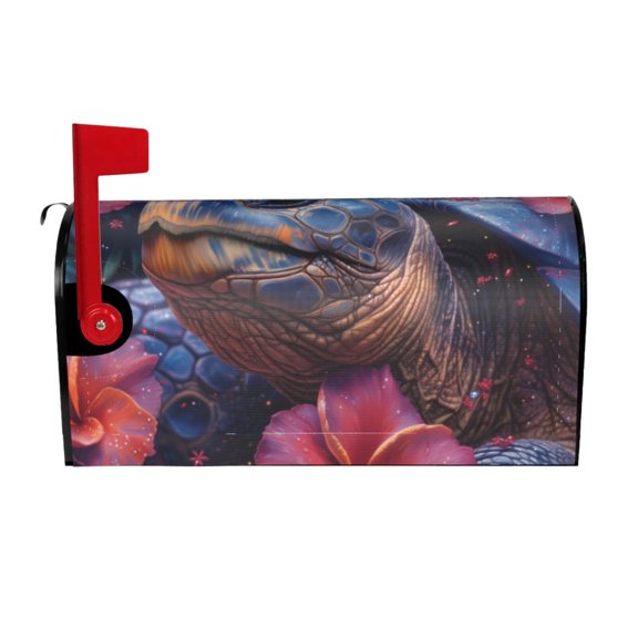 Naloa Realistic Flower Turtle Mailbox Covers Magnetic Post Box Cover Post Letter Box Cover Garden Decor-21x18 in