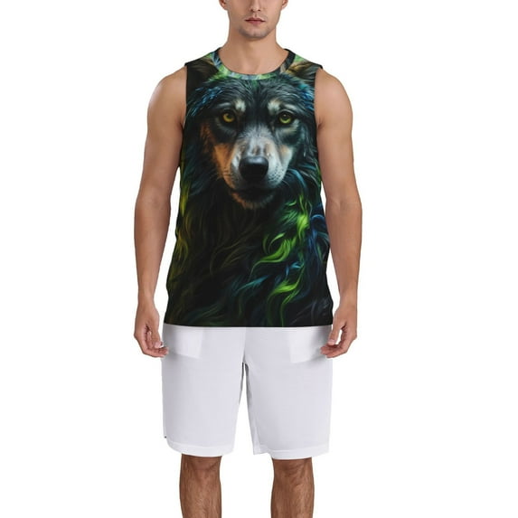 Naloa Realistic Style Colorful Wolf A Basketball Jersey Reversible Men's Mesh Athletic Sports Shirts Training Practice S-4XLLarge
