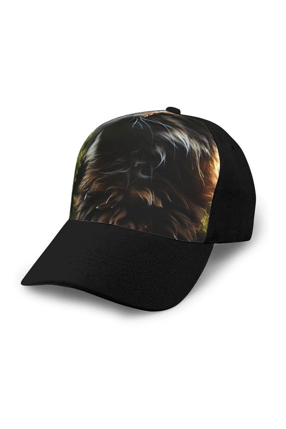 Realistic Style Cute Cat Adult adjustable Print Baseball Hat, Patchwork curved brim baseball capfor Men and Women, One Size