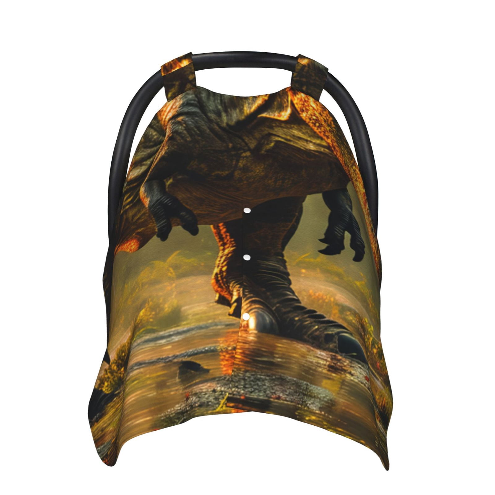 Naloa Realistic Style Forest Dinosaur Baby Car Seat Cover, Breathable Baby Carrier Cover, Multiuse Baby Carrier Cover & Nursing Breastfeeding Cover