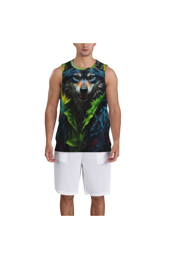 Realistic Style Wolf Warrior Basketball Jersey Reversible Men's Mesh Athletic Sports Shirts Training Practice S-4XLLarge