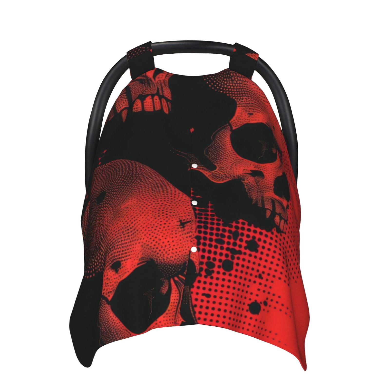 Naloa Red And Black Abstract Skull Baby Car Seat Cover, Breathable Baby Carrier Cover, Multiuse Baby Carrier Cover & Nursing Breastfeeding Cover