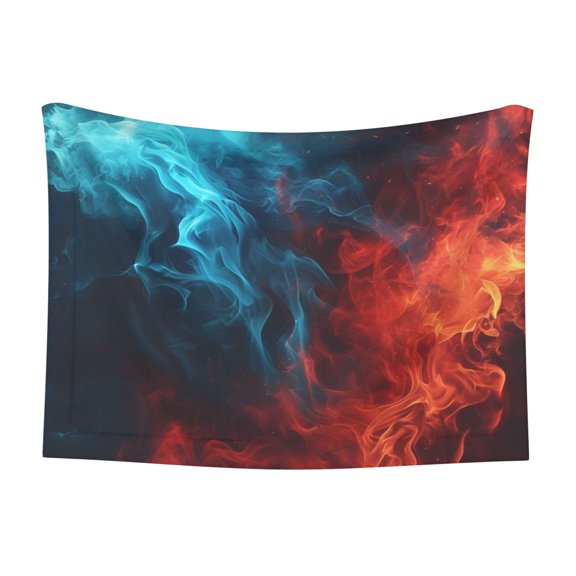 Naloa Red And Blue Fire Dog Blanket, 3 Sizes Cat Blanket for Indoor Cats Large Medium Small Dog Gifts-Small