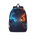 thumbnail image 1 of Naloa Red And Blue Fire Dragon C Canvas Backpack for Men Women Rucksack Casual Travel Daypack College Tote Satchel Bookbag for Teens-Small, 1 of 7