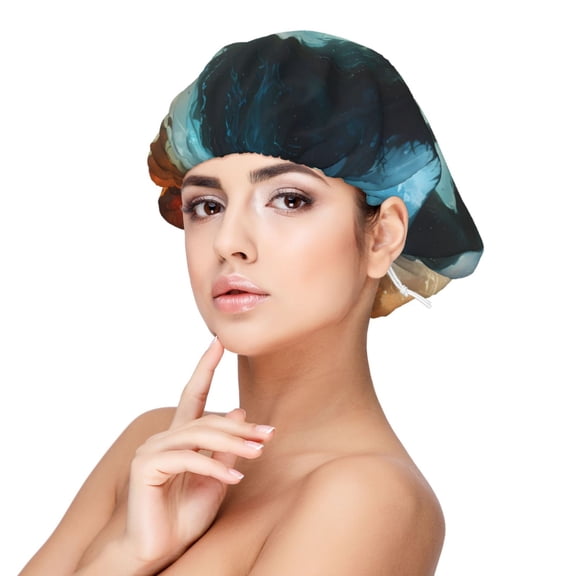 Naloa Red And Blue Flame Wave Dragon Adjustable Hair Bonnet for Sleeping, Hair Wrap Sleep Cap Turban for Women Men, Curly Straight Hair Long Large Braid Unisex
