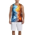 thumbnail image 1 of Naloa Red And Blue Flame Waves Basketball Jersey Reversible Men's Mesh Athletic Sports Shirts Training Practice S-4XL4X-Large, 1 of 6