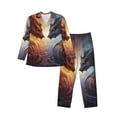 thumbnail image 1 of Naloa Red And White Beast Men’s Pajamas Set - Long Sleeve Button Down Sleep Shirt and Pajama Bottoms Sleepwear Set-XX-Large, 1 of 7