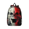 thumbnail image 1 of Naloa Red And White Screaming Demon Skull Canvas Backpack for Men Women Rucksack Casual Travel Daypack College Tote Satchel Bookbag for Teens-Small, 1 of 7