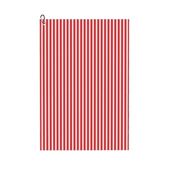 Naloa Red And White Stripes Golf Towel Golf Gift for Men and Women Golf Towel with Carabiner Clip to Quickly Remove Mud, Dirt and Sweat