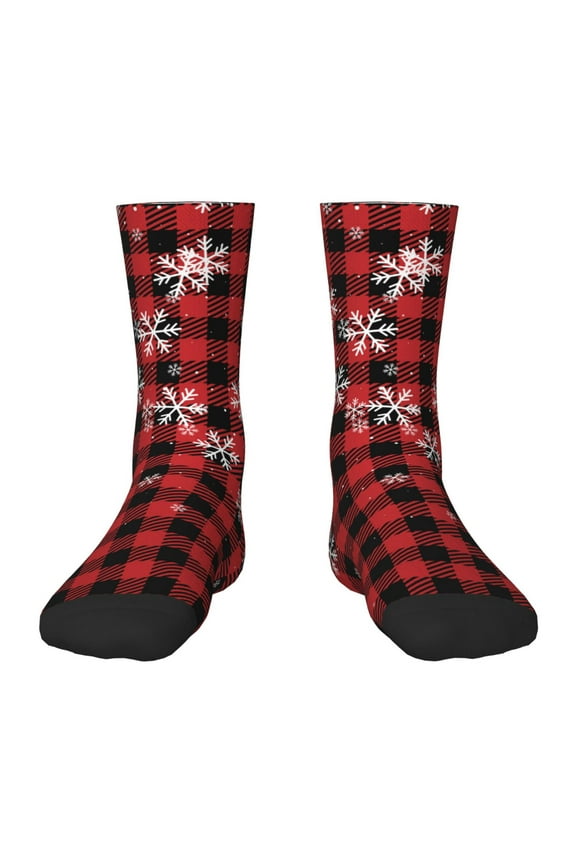 Red Buffalo Plaid Kids Socks Unisex Kids and Toddlers' Crew Socks, ,1 Pairs